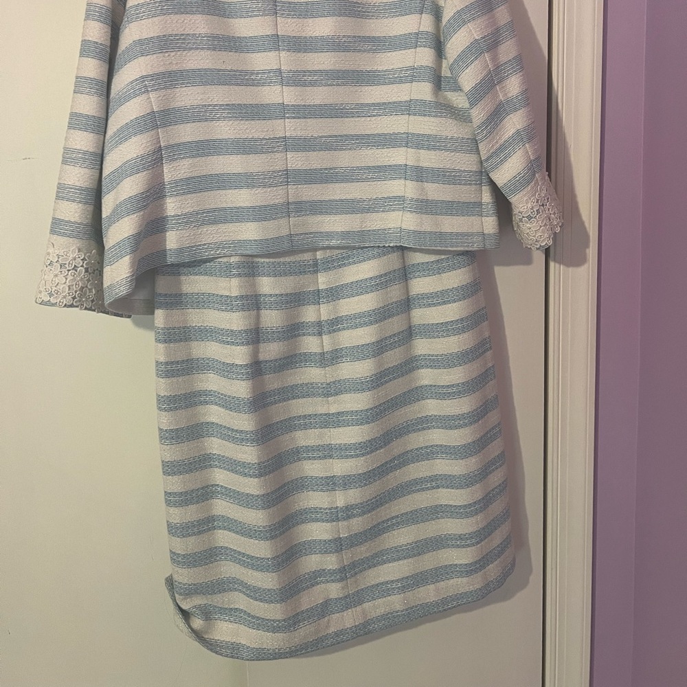 Lilly Pulitzer Nelle Jacket and Nienie Blue White Stripe Dress NWT Size 14 - Picture 4 of 12